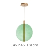 Lámpara colgante de vidrio y metal Ø45cm Juis L Modelo