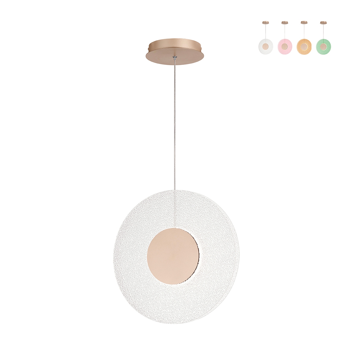 Lámpara colgante LED Ø45cm con vidrio granulado Candy Oferta