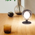 Lámpara de mesa de diseño esférica de vidrio y metal Teramo Promoción