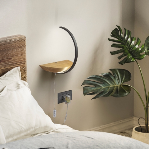 Aplique LED de madera con dimmer para dormitorio Roseg Promoción