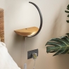 Aplique LED de madera con dimmer para dormitorio Roseg Stock