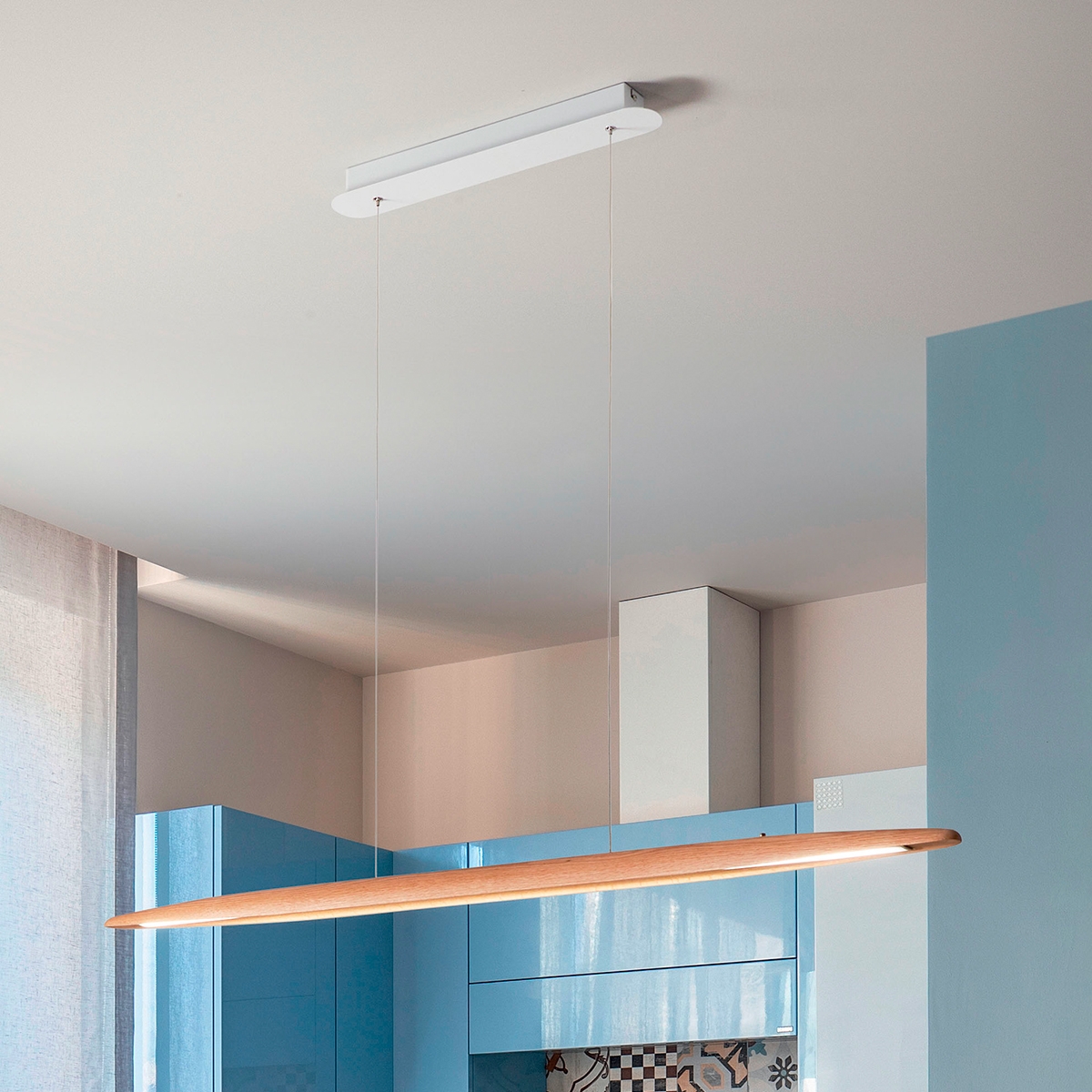 Lámpara colgante moderna de madera con LED para cocina salón Ribot-S Promoción Lámpara colgante moderna de madera con LED para cocina salón Ribot-S Promoción