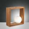 Lámpara LED de mesa diseño en madera con pantalla esférica de vidrio Kark Catálogo