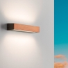 Aplique LED de pared para exterior en madera de teca y vidrio Hazel Promoción