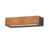 Aplique LED de pared para exterior en madera de teca y vidrio Hazel Descueto