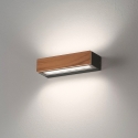 Aplique LED de pared para exterior en madera de teca y vidrio Hazel Venta