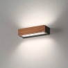 Aplique LED de pared para exterior en madera de teca y vidrio Hazel Venta