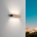 Aplique LED de pared para exterior en madera de teca y vidrio Hazel Catálogo