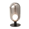 Lámpara de mesa LED de vidrio ahumado y metal negro estilo vintage Gubbio Oferta