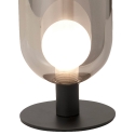 Lámpara de mesa LED de vidrio ahumado y metal negro estilo vintage Gubbio Rebajas