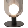 Lámpara de mesa LED de vidrio ahumado y metal negro estilo vintage Gubbio Rebajas