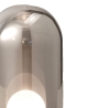 Lámpara de mesa LED de vidrio ahumado y metal negro estilo vintage Gubbio Descueto
