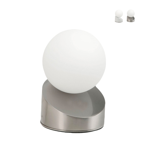 Lámpara LED moderna de mesa para dormitorio con esfera de vidrio soplado Gravity Promoción