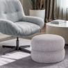 Puf reposapiés bajo para salón de tela teddy bouclé Raion Oferta