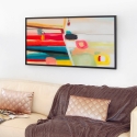Cuadro abstracto 124x64cm pintado en plexiglás con marco negro Druvt Venta