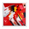 Cuadro moderno abstracto 64x64cm pintado sobre plexiglás con marco blanco Tyvek Rebajas