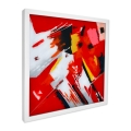 Cuadro moderno abstracto 64x64cm pintado sobre plexiglás con marco blanco Tyvek Promoción