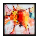 Cuadro abstracto moderno 64x64cm pintado en plexiglás marco negro Tzarb Oferta