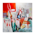 Cuadro abstracto en lienzo 100x100cm pintura moderna multicolor Prynk Oferta