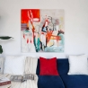 Cuadro abstracto en lienzo 100x100cm pintura moderna multicolor Prynk Venta