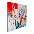 Cuadro abstracto en lienzo 100x100cm pintura moderna multicolor Prynk Promoción