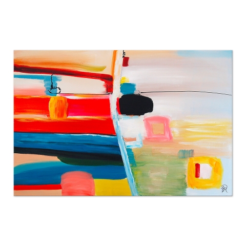 Cuadro abstracto 120x80cm pintura moderna salón dormitorio Kyolt Promoción