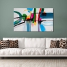 Cuadro moderno abstracto 120x70cm pintado multicolor sobre lienzo Luma Venta