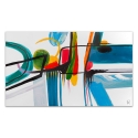Cuadro moderno abstracto 120x70cm pintado multicolor sobre lienzo Luma Promoción