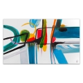 Cuadro moderno abstracto 120x70cm pintado multicolor sobre lienzo Luma Promoción
