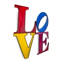Cuadro metálico 3D multicolor 81x81 cm con inscripción LOVE Kokhannya Rebajas