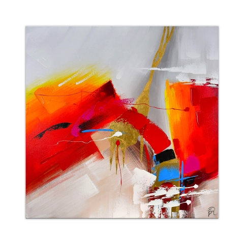 Cuadro moderno multicolor 100x100cm pintura abstracta sobre lienzo Zynar Promoción