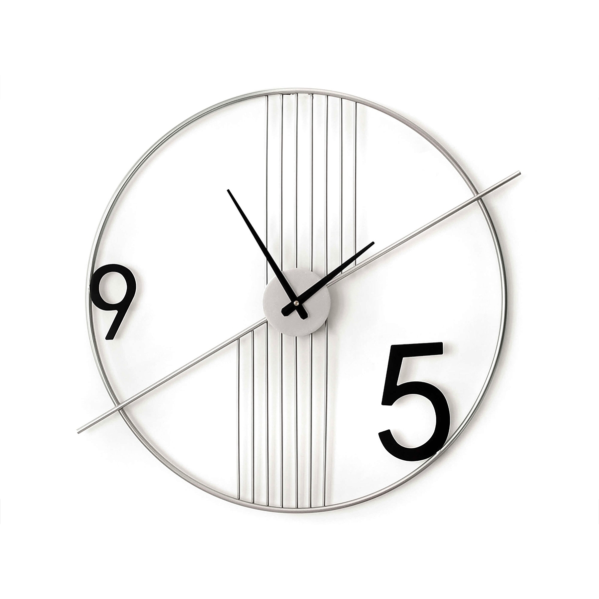 Reloj de pared de diseño moderno minimalista 65x60 cm en metal Rondo