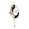 Reloj de pared moderno 46x77cm metal dorado diseño geométrico Sfera Rebajas