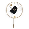 Reloj de pared moderno 42x67cm en metal dorado con péndulo Bynok Promoción