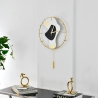Reloj de pared moderno 42x67cm en metal dorado con péndulo Bynok Venta