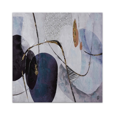 Cuadro abstracto moderno sobre lienzo 100x100cm decoraciones en relieve Zorya Promoción