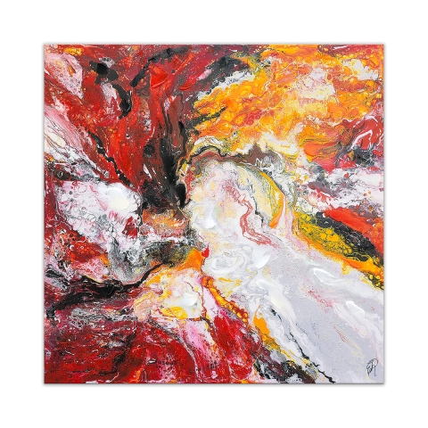 Cuadro abstracto 100x100 cm impresión sobre lienzo decoraciones en relieve Kanea Promoción