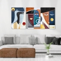 Composición abstracta moderna 180x90 cm tríptico impresiones en lienzo Mola Venta