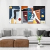 Composición abstracta moderna 180x90 cm tríptico impresiones en lienzo Mola Venta