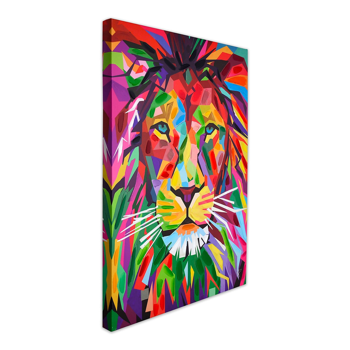 Cuadro moderno impresión sobre lienzo 50x70 cm león pop art multicolor Zora Promoción Cuadro moderno impresión sobre lienzo 50x70 cm león pop art multicolor Zora Promoción