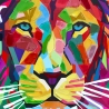 Cuadro moderno impresión sobre lienzo 50x70 cm león pop art multicolor Zora Oferta