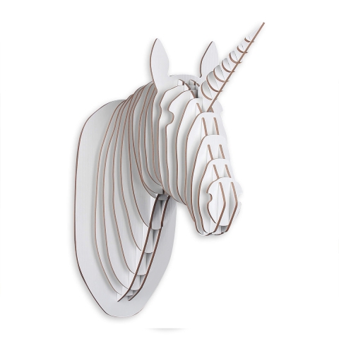Cabeza de unicornio puzzle 3D decoración de pared en madera MDF Nyoma Promoción