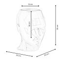 Vaso de diseño en fibra de vidrio efecto metal rostro femenino Ruzid-M Catálogo
