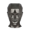 Vaso de diseño en fibra de vidrio efecto metal rostro femenino Ruzid-M Descueto