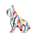 Estatua bulldog francés pop art de resina multicolor Forma XL Rebajas