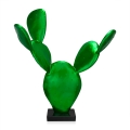 Escultura de cactus en resina estatua moderna verde metalizado Roka Promoción