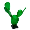Escultura de cactus en resina estatua moderna verde metalizado Roka Descueto