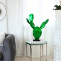 Escultura de cactus en resina estatua moderna verde metalizado Roka Venta