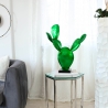 Escultura de cactus en resina estatua moderna verde metalizado Roka Venta