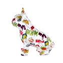 Escultura bulldog francés en resina multicolor estatua arte pop Forma-PA Descueto